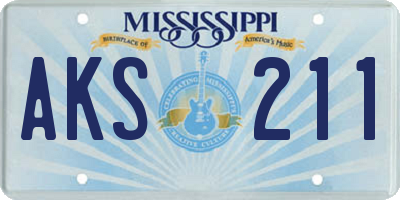 MS license plate AKS211