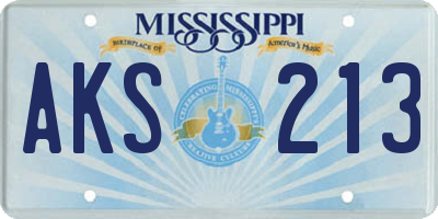 MS license plate AKS213