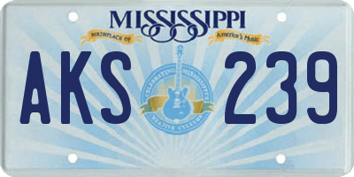 MS license plate AKS239