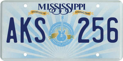 MS license plate AKS256