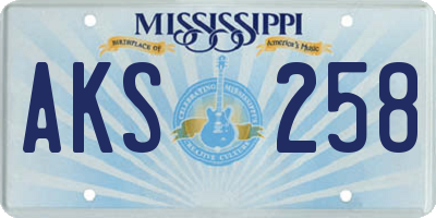 MS license plate AKS258