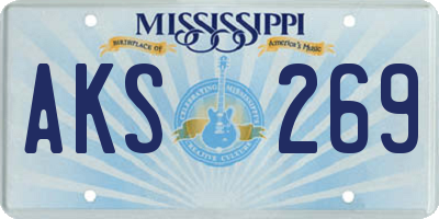 MS license plate AKS269