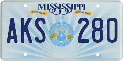 MS license plate AKS280