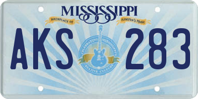 MS license plate AKS283