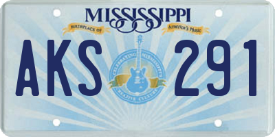 MS license plate AKS291