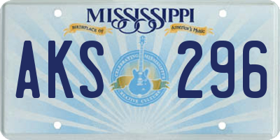 MS license plate AKS296