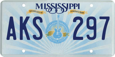 MS license plate AKS297