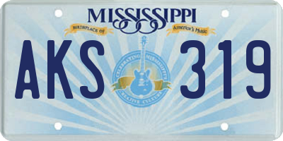 MS license plate AKS319