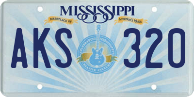 MS license plate AKS320