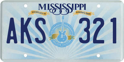 MS license plate AKS321