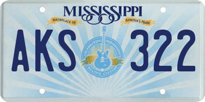 MS license plate AKS322