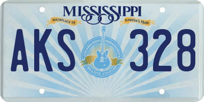 MS license plate AKS328