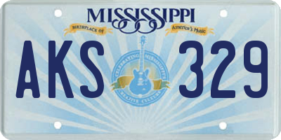 MS license plate AKS329