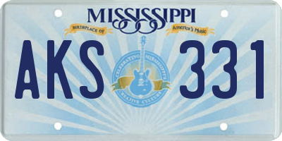 MS license plate AKS331
