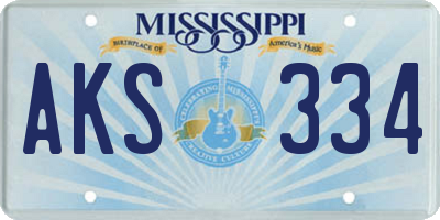 MS license plate AKS334