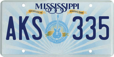 MS license plate AKS335
