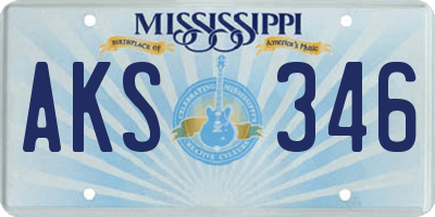 MS license plate AKS346