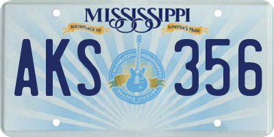 MS license plate AKS356