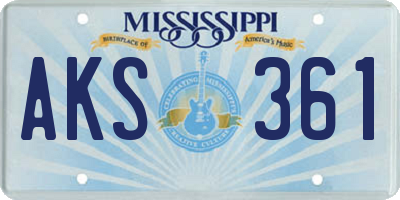 MS license plate AKS361