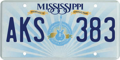 MS license plate AKS383