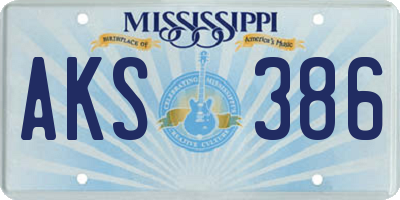 MS license plate AKS386