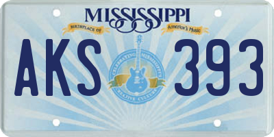 MS license plate AKS393