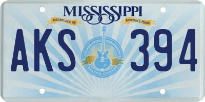 MS license plate AKS394