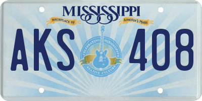 MS license plate AKS408