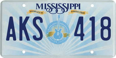 MS license plate AKS418