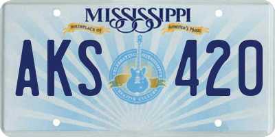 MS license plate AKS420