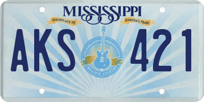 MS license plate AKS421