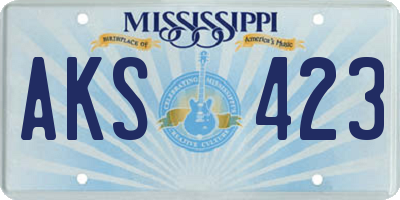 MS license plate AKS423