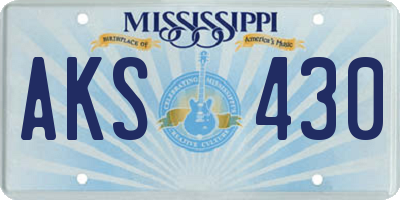 MS license plate AKS430