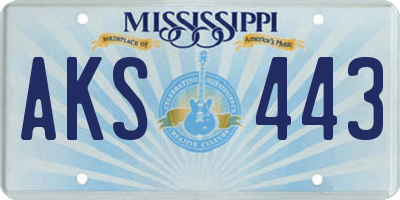MS license plate AKS443
