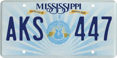 MS license plate AKS447