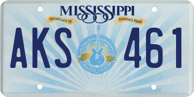 MS license plate AKS461