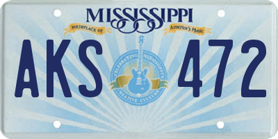 MS license plate AKS472