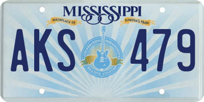 MS license plate AKS479