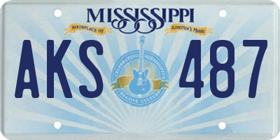MS license plate AKS487