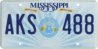 MS license plate AKS488
