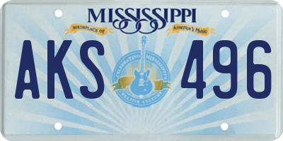 MS license plate AKS496