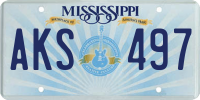 MS license plate AKS497