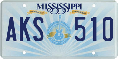 MS license plate AKS510