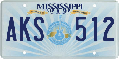 MS license plate AKS512