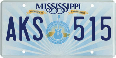 MS license plate AKS515