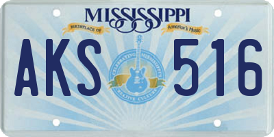 MS license plate AKS516
