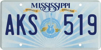 MS license plate AKS519