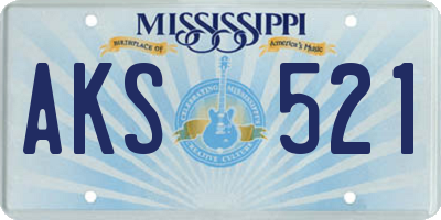 MS license plate AKS521