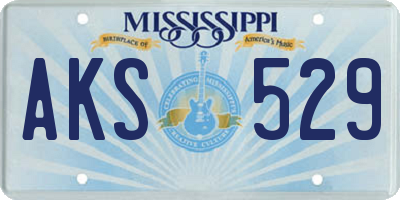MS license plate AKS529