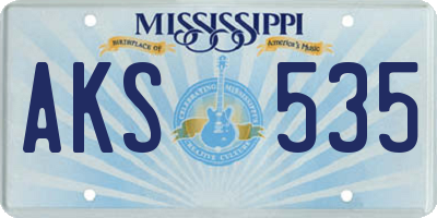 MS license plate AKS535